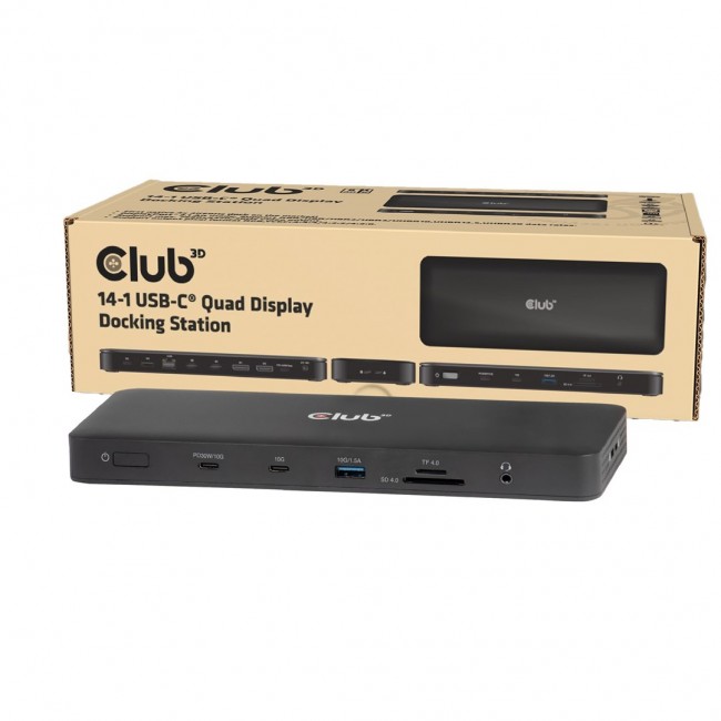 CLUB3D 14-1 USB-C Quad Display Docking Station