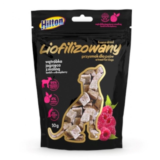 HILTON Freeze-dried treats with lamb liver and raspberries - dog treat - 50g