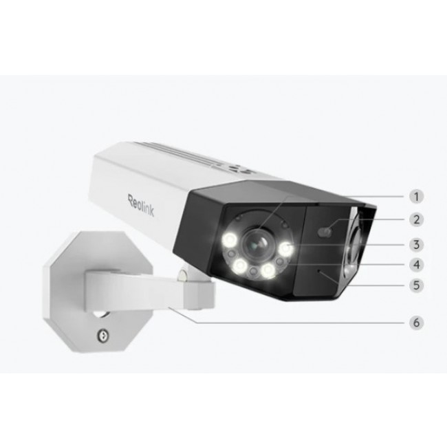 Reolink DUO Series P757 16MP IP security camera dual lens, white