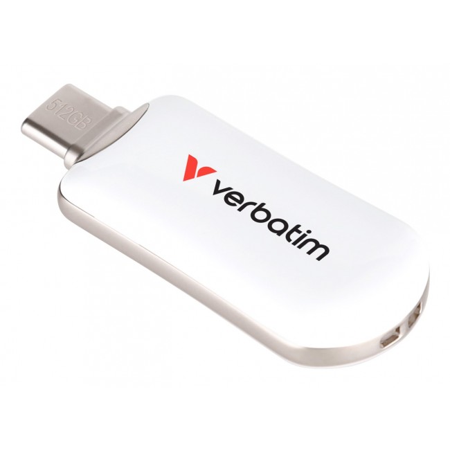 USB Flash Drive Verbatim Plectra 512 GB White USB Flash Drive Verbatim Plectra 512 GB White