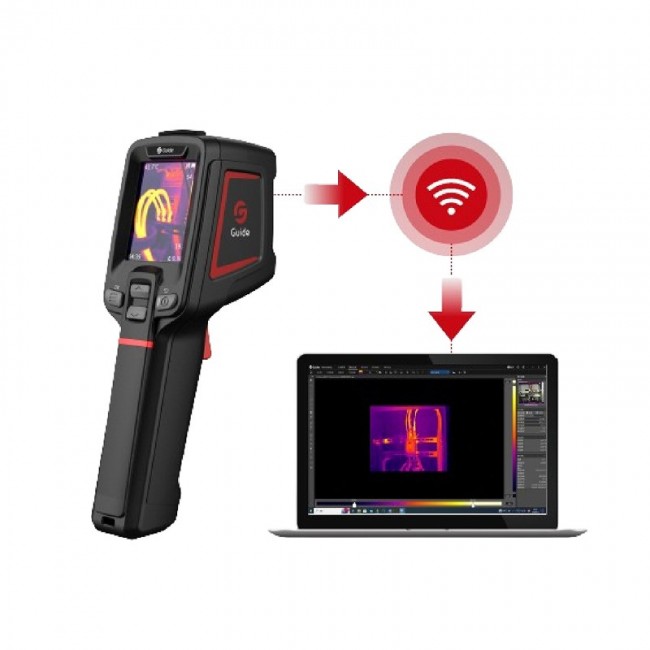 Guide Sensmart E2+ thermal imaging camera Vanadium Oxide Uncooled Focal Plane Arrays Black 256 x 192 pixels Built-in display LCD
