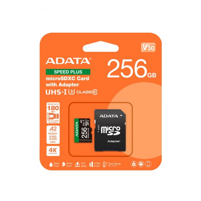 ADATA Speed Plus 256 GB MicroSDXC Class 10 ADATA Speed Plus 256 GB MicroSDXC Class 10