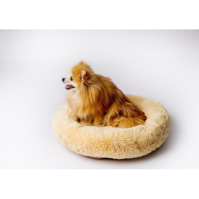 GO GIFT Shaggy cream L - pet bed - 66 x 66 x 10 cm