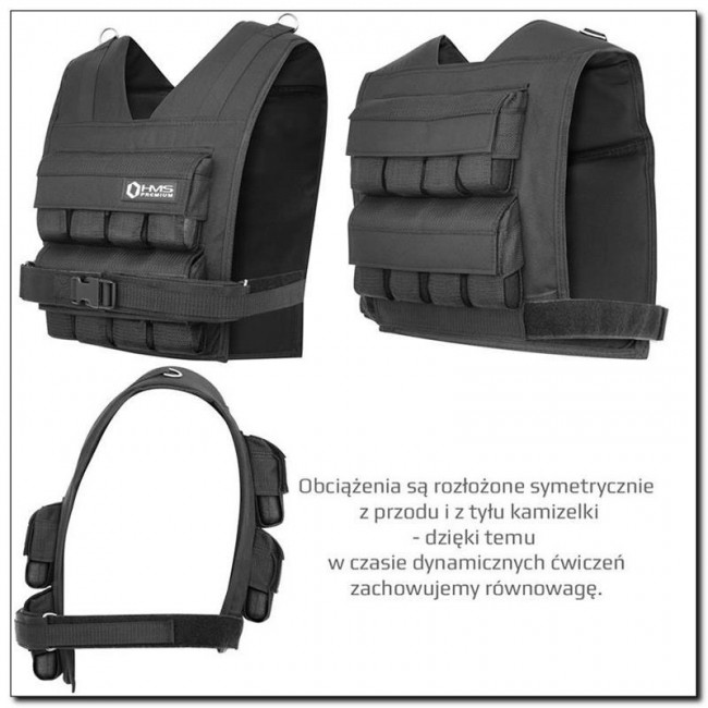 HMS Fitness KTO16 weighted vest Steel Black HMS Fitness KTO16 weighted vest Steel Black