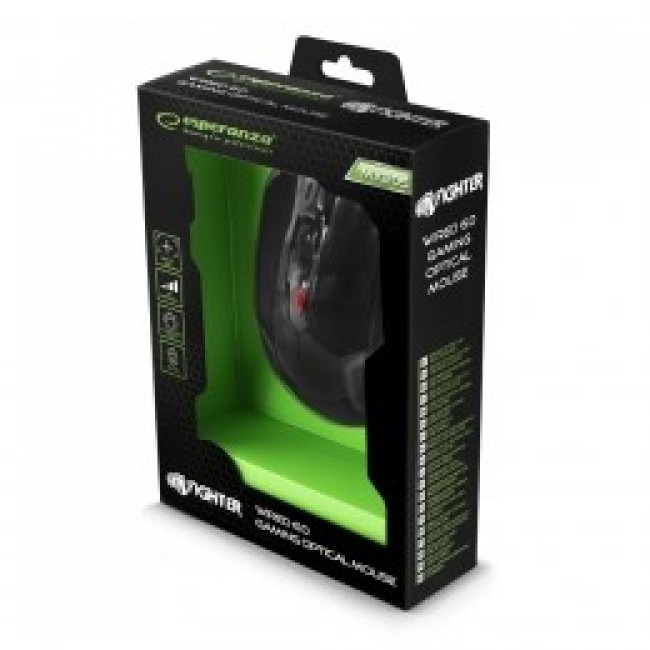 Esperanza EGM205R mouse Right-hand USB Type-A Optical 2400 DPI Esperanza EGM205R mouse Right-hand USB Type-A Optical 2400 DPI