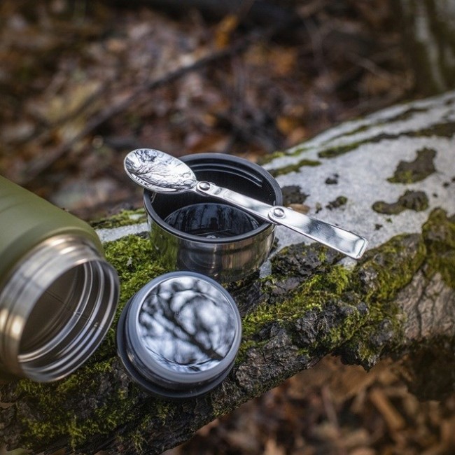 M-Tac UN-R02-750A Food thermos with foldable stainless steel spoon, 750 ml, olive green M-Tac UN-R02-750A Food thermos with foldable stainless steel spoon, 750 ml, olive green