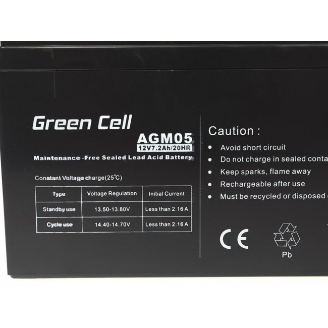 Green Cell AGM05 UPS battery Sealed Lead Acid (VRLA) 12 V 7.2 Ah Green Cell AGM05 UPS battery Sealed Lead Acid (VRLA) 12 V 7.2 Ah