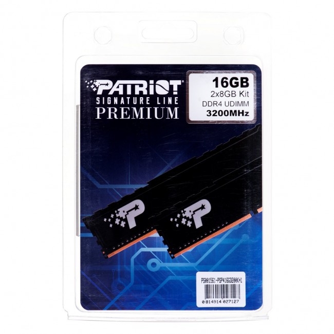 Patriot Memory Signature Premium PSP416G2666KH1 memory module 16 GB 2 x 8 GB DDR 3200 MHz Patriot Memory Signature Premium PSP416G2666KH1 memory module 16 GB 2 x 8 GB DDR 3200 MHz