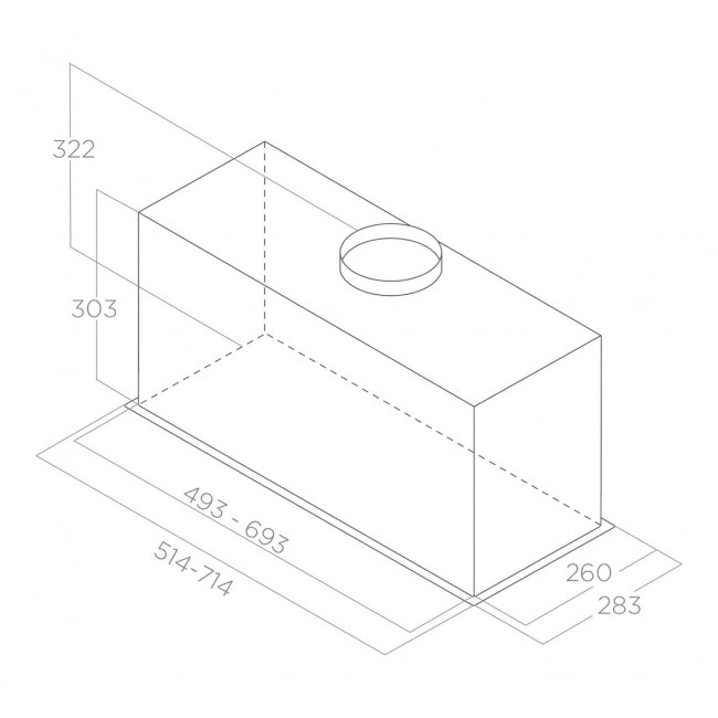Elica LANE BL MAT/A/72 Built-in Black B 550 m /h