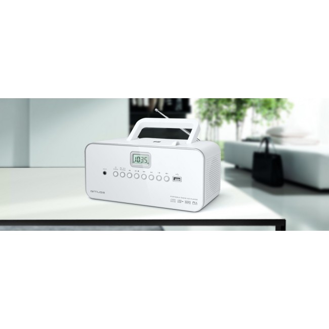 Muse | M-28RDW | Portable radio CD/MP3 Player with USB | White