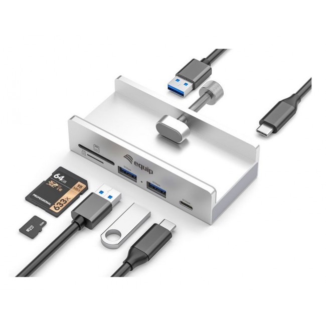 Equip 128968 interface hub USB 3.2 Gen 1 (3.1 Gen 1) Type-A 5000 Mbit/s Aluminium
