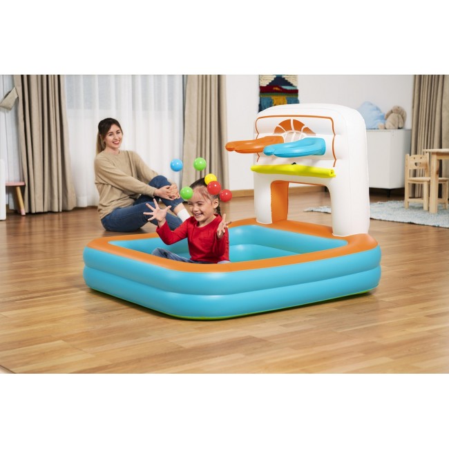 Bestway Kick N Swish 3-in-1 Multi-Use Inflatable Ball Pit with 18 Play Balls