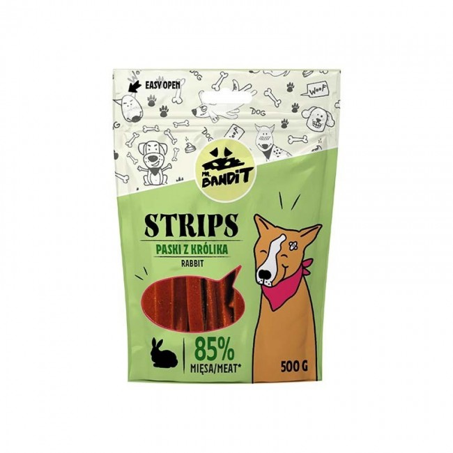 MR. BANDIT STRIPS Rabbit Strips - dog treat - 500 g