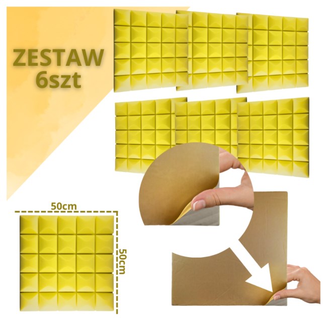 DNA AM5 YL acoustic panel set of 6 pcs. Yellow SA DNA AM5 YL acoustic panel set of 6 pcs. Yellow SA
