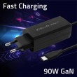 Qoltec 52420 90W GaN Super Fast Charger| 5-20V | 3-4.5A | USB-C 3.1