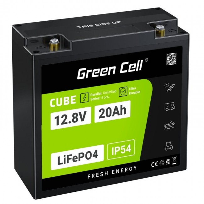 Green Cell LFPGC12V20AH UPS battery Lithium Iron Phosphate (LiFePO4) 12.8 V 20 Ah Green Cell LFPGC12V20AH UPS battery Lithium Iron Phosphate (LiFePO4) 12.8 V 20 Ah