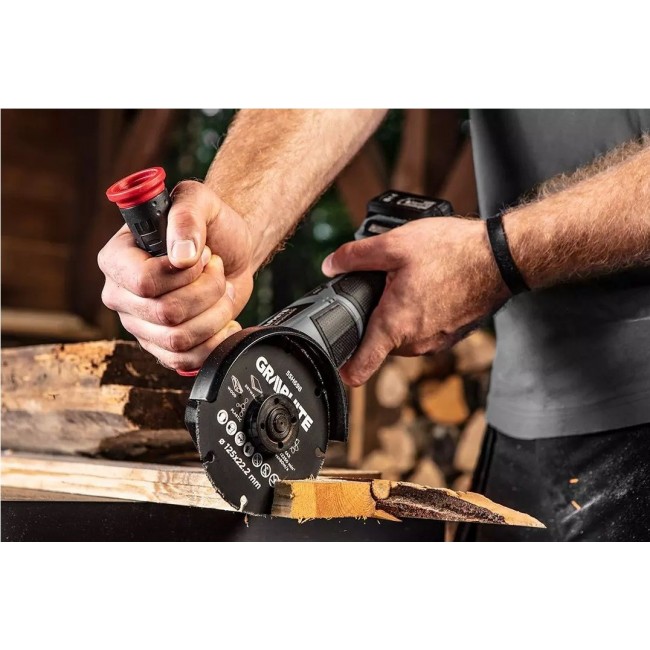 Graphite Energy+ 18V Li-Ion brushless cordless angle grinder 125 mm blade without battery