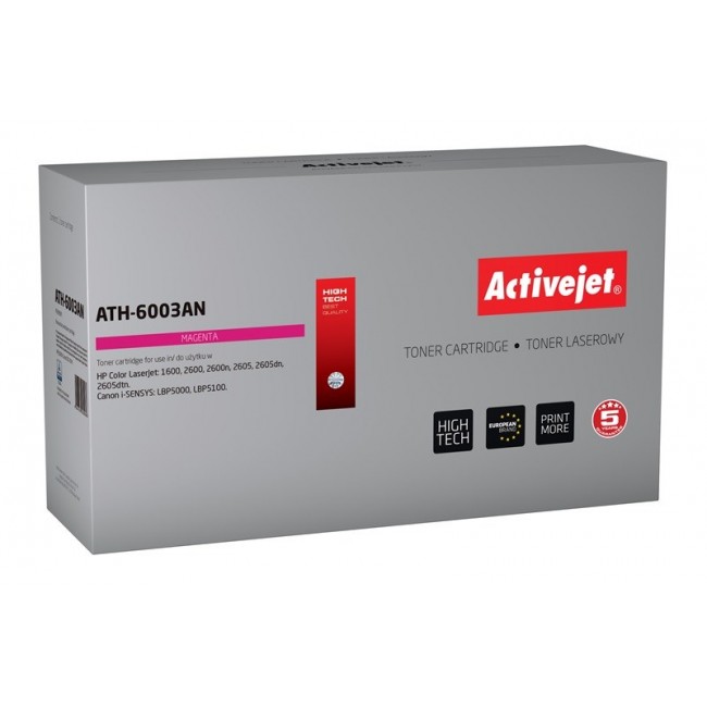 Activejet ATH-6003AN Toner (replacement for HP 124A Q6003A, Canon CRG-707M Premium 2000 pages Magenta)