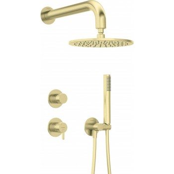 Concealed shower set with overhead shower