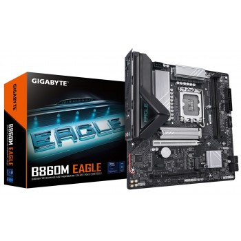 GIGABYTE B860M EAGLE Motherboard - Intel Core Ultra Series CPUs, 6+1+2+1 Phases VRM, up to 9066MHz DDR5, 1xPCIe 5.0 + 1xPCIe 4.0 M.2, 2.5GbE LAN, USB 3.2 Gen 1