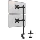 Maclean MC-967 Double Vertical Monitor Desk Mount Screen Holder max VESA 100x100, 13-27