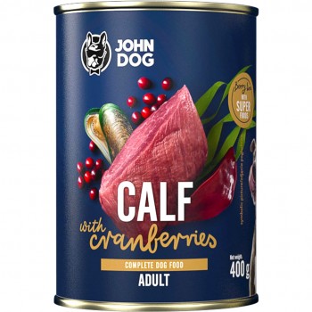 JOHN DOG Berry Line Calf with cranberries - wet dog food - 400g