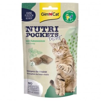 GIMCAT Nutri Pockets Insect with Catnip - cat treats - 60g