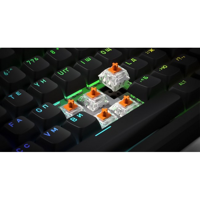 HATOR Rockfall 3 TKL Wireless, black, QMK/VIA, OMA profile white-black keycaps Keyboard - linear mechanical hotswap switches - US - ANSI Layout (HTK850)