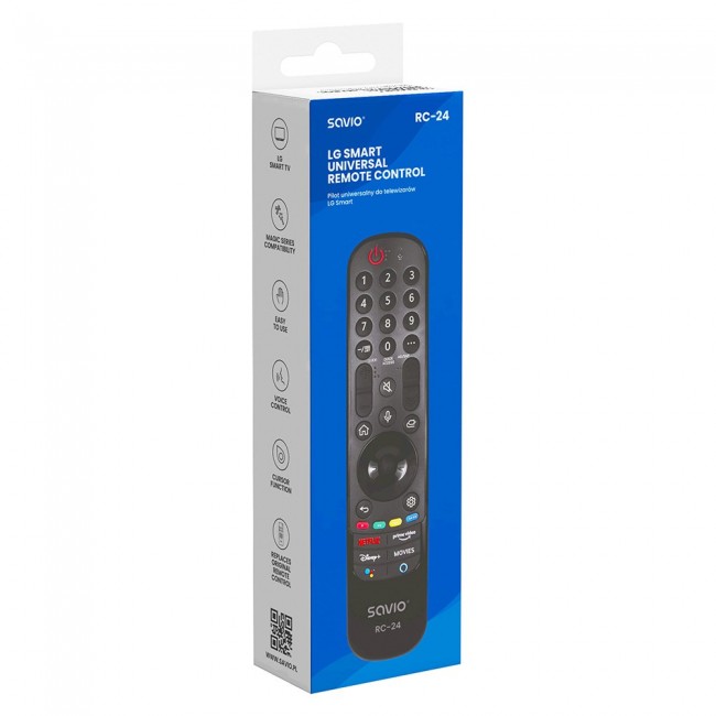 SAVIO RC-24 Universal/Replacement Remote for LG TV SMART TV SAVIO RC-24 Universal/Replacement Remote for LG TV SMART TV
