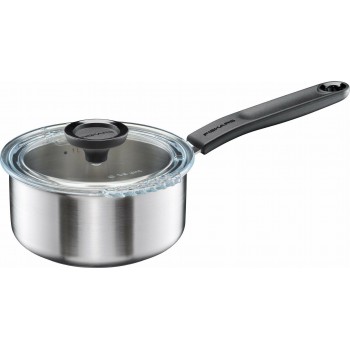 Saucepan 1.5L stainless steel with lid Functional
