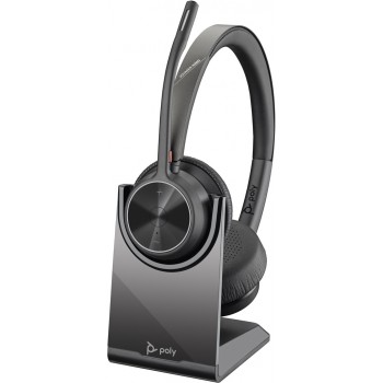 HP Poly Voyager 4320 UC Stereo USB-A Headset +BT700 USB-A Adapter +Charging Stand