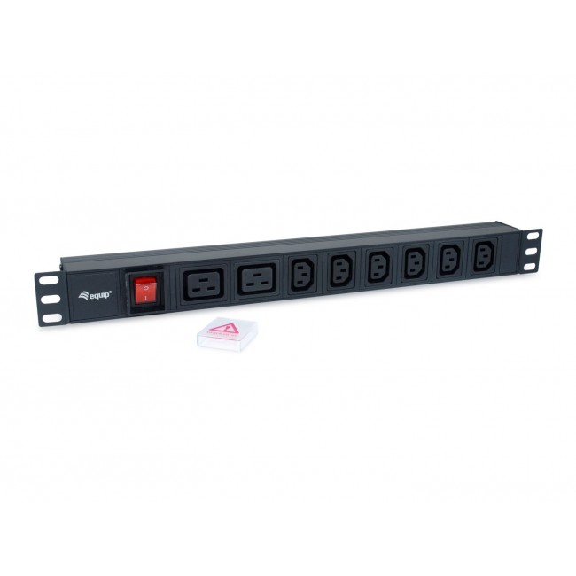 Equip 8-Outlet, 6 x IEC-C13+ 2X IEC-C19 Power Distribution Unit, on/off switch, Aluminum Shell