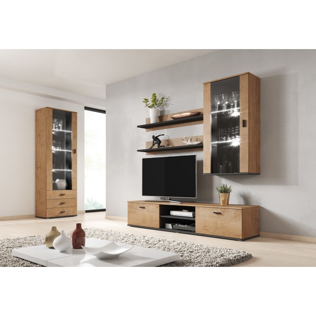 Cama hanging display cabinet SOHO lefkas oak/black