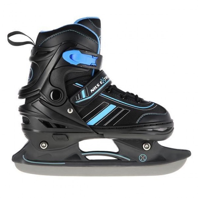 NILS EXTREME NH18191 2IN1 SKATES BLACK/BLUE SIZE. L (39-43) WITH INTERCHANGEABLE HOCKEY SKATES