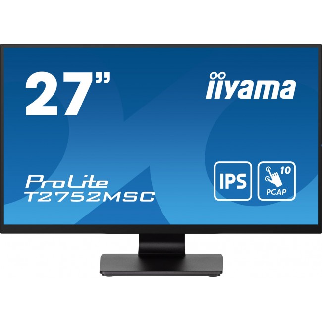 iiyama ProLite 27 Optical Bonded PCAP 10pt touchscreen monitor with IPS panel technology, edge-to-edge glass design and anti-fingerprint coating