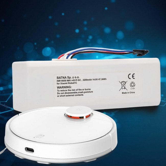 Battery for Xiaomi Robot 1C P1904-4S1P-MM, 3200mAh, 47.36Wh, STYTJ01ZHM Mijia 1C P1904-4S1P-MM (Dreame MC1808)