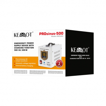 KEMOT PROsinus-500 emergency power supply a pure sine wave inverter with a 12V charging function, 230V, 500VA/300W