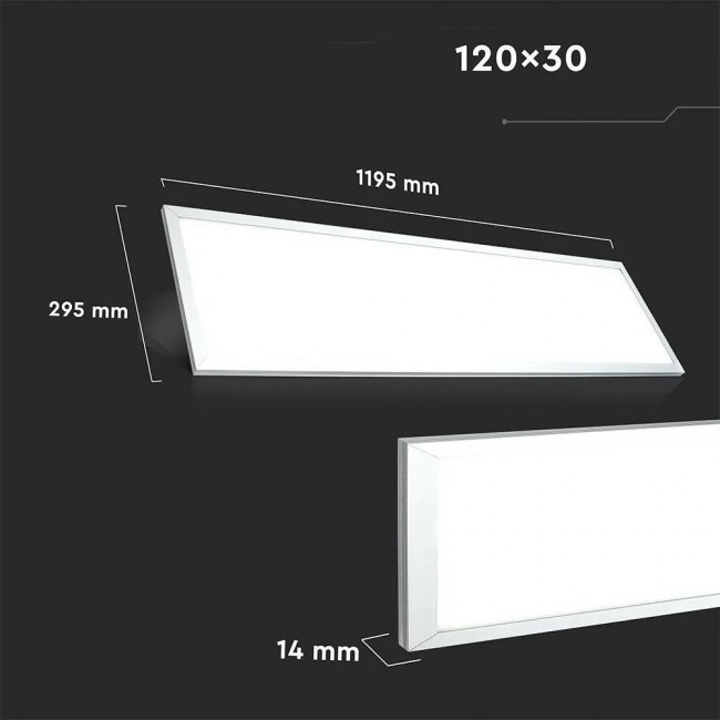 LED panel V-TAC VT-12031 29W 1200x300 137Lm/W 6400K 3960lm (SKU 216258) White LED panel V-TAC VT-12031 29W 1200x300 137Lm/W 6400K 3960lm (SKU 216258) White