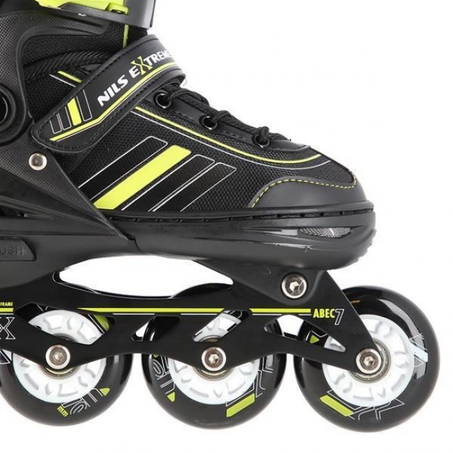 NILS EXTREME NH18191 2IN1 INLINE SKATES BLACK/LIME SIZE. M (34-38) WITH INTERCHANGEABLE HOCKEY SKATES