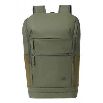Rivacase Eden backpack Travel backpack Olive PU leather, Polyester, Recycled polyethylene terephthalate (rPET)
