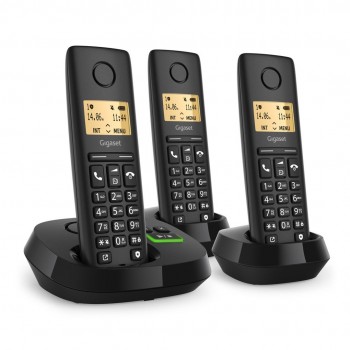 Gigaset PURE 100 AM Trio Analog/DECT telephone Caller ID Black