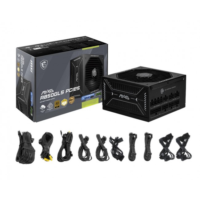 MSI MAG A850GLS PCIE5 power supply unit 850 W 24-pin ATX ATX Black
