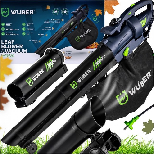 Electric leaf blower 3000 W with shredder 10:1 W43420 WUBER