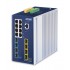 PLANET IP30 DIN-rail Industrial L3 Managed Gigabit Ethernet (10/100/1000) Aluminium, Blue