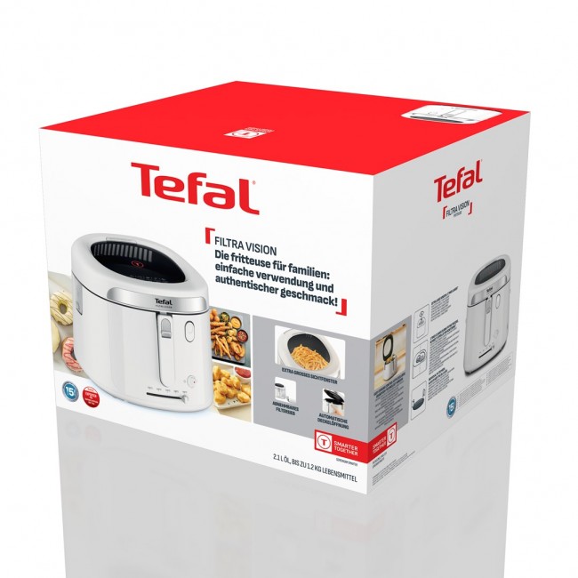 Tefal Filtra Vision FF2541E0 fryer Single 2.1 L Stand-alone 1900 W Deep fryer White Tefal Filtra Vision FF2541E0 fryer Single 2.1 L Stand-alone 1900 W Deep fryer White