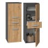 Topeshop NEL V DDS ANT/ART bathroom storage cabinet Graphite, Oak