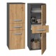 Topeshop NEL V DDS ANT/ART bathroom storage cabinet Graphite, Oak
