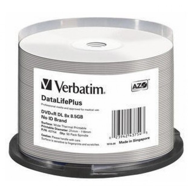 Verbatim DataLifePlus 8.5 GB DVD+R DL 50 pc(s) Verbatim DataLifePlus 8.5 GB DVD+R DL 50 pc(s)