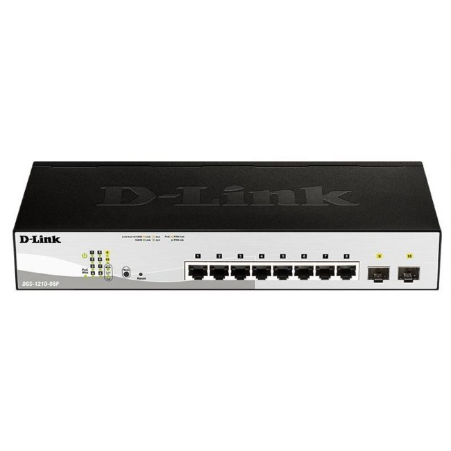 D-Link DGS-1210-08P Managed L2 Gigabit Ethernet (10/100/1000) Power over Ethernet (PoE) Black