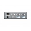 Conceptronic DONN25G 15-in-1 DisplayLink USB 3.2 Gen 2 Docking Station, Triple 4K60Hz Display, HDMI x 2, DisplayPort, USB-C 10Gbps x 2, USB-A 10Gbps x 2, USB-A 5Gbps x 2, SD, TF/MicroSD, GbE, Audio, DC in, Security Slot, PD 3.0